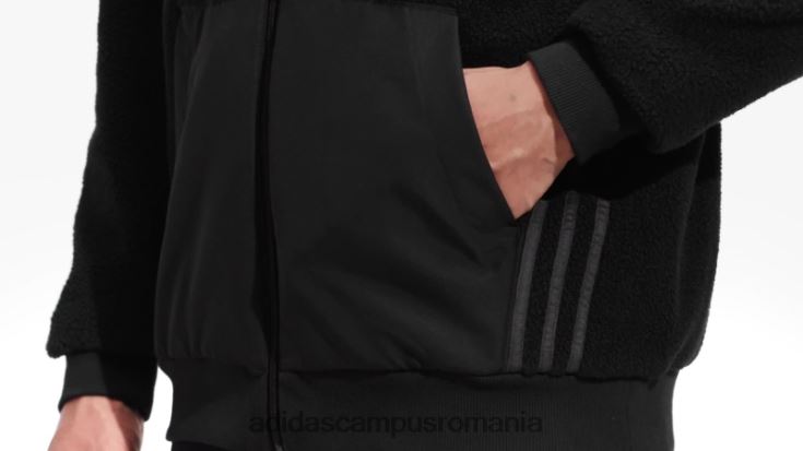 adidas campus romania Esențial pachet de vacanță jachetă bomber sherpa neagră bărbați negru/carbon J266N25492