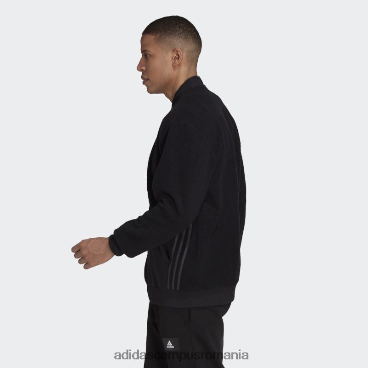 adidas campus romania Esențial pachet de vacanță jachetă bomber sherpa neagră bărbați negru/carbon J266N25492