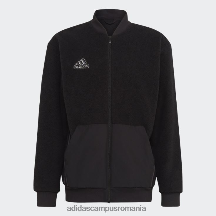 adidas campus romania Esențial pachet de vacanță jachetă bomber sherpa neagră bărbați negru/carbon J266N25492