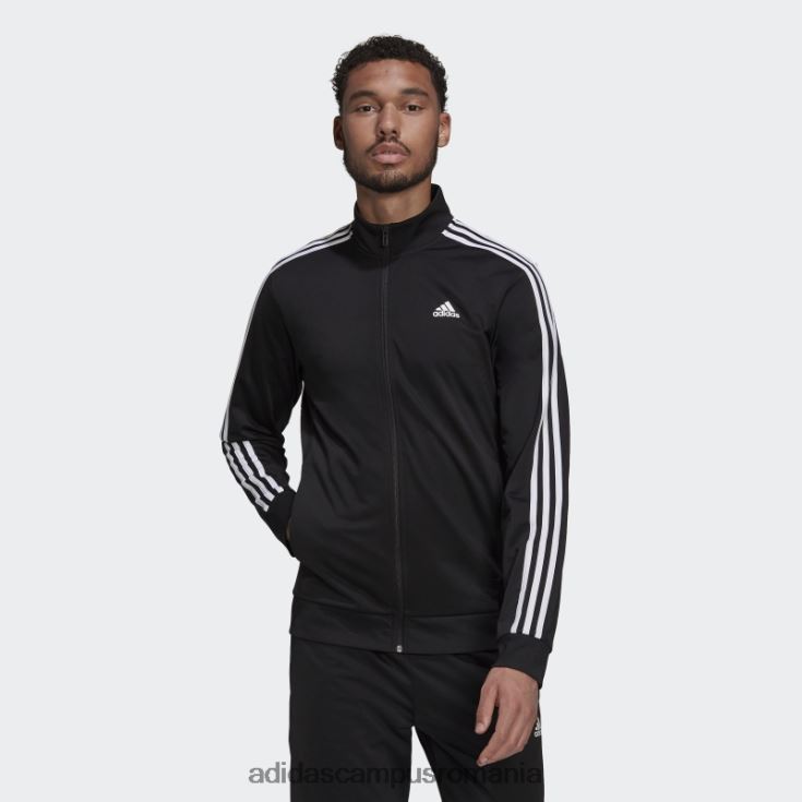 adidas campus romania Esențial pentru încălzire, bluză neagră cu 3 dungi bărbați alb negru J266N213310