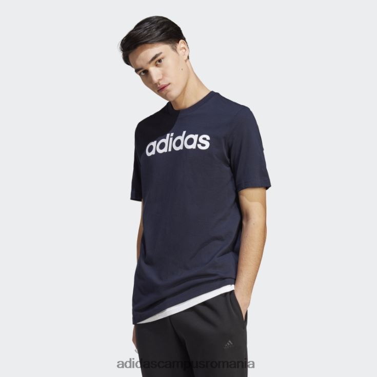 adidas campus romania Essentials tricou cu logo liniar brodat tricou cu cerneală bărbați cerneală/alb J266N2787