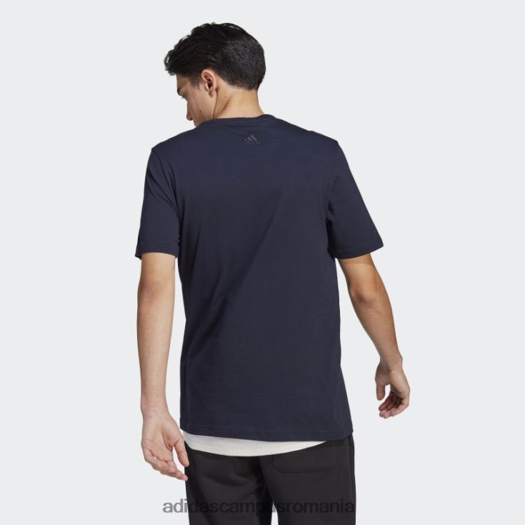 adidas campus romania Essentials tricou cu logo liniar brodat tricou cu cerneală bărbați cerneală/alb J266N2787
