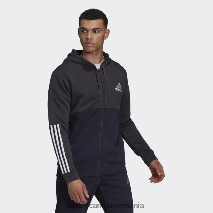 adidas campus romania Hanorac cu fermoar complet din lână carbon essentials colorblock bărbați carbon/cerneală J266N215316