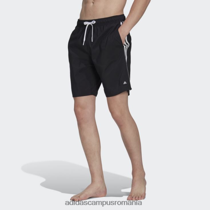 adidas campus romania Pantaloni scurți de baie clx cu 3 dungi negru bărbați alb negru J266N26151