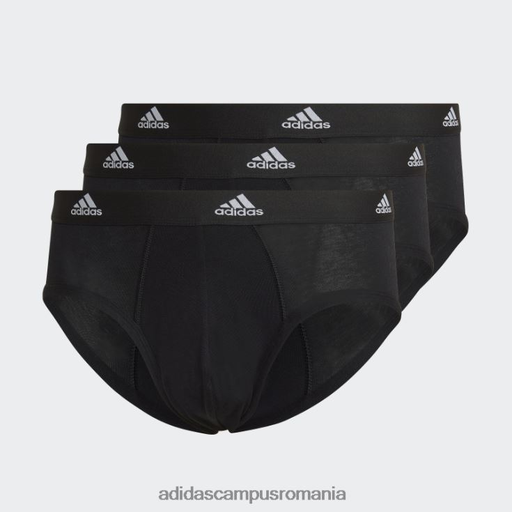 adidas campus romania Slip din bumbac comfort flex cu 3 dungi negru bărbați negru J266N213514