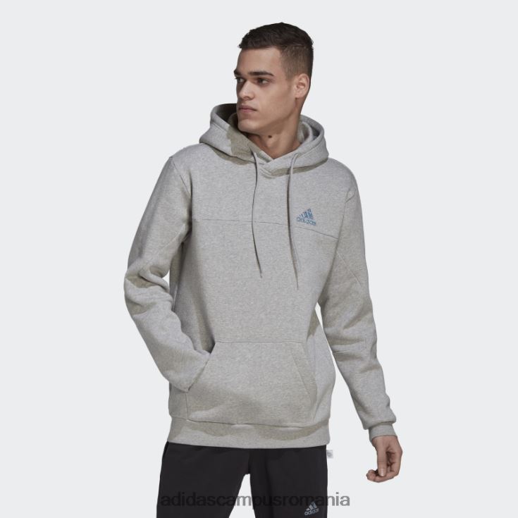 adidas campus romania Stadium fleece insignă de sport hanorac gri mediu adidas bărbați gri mediu J266N27002