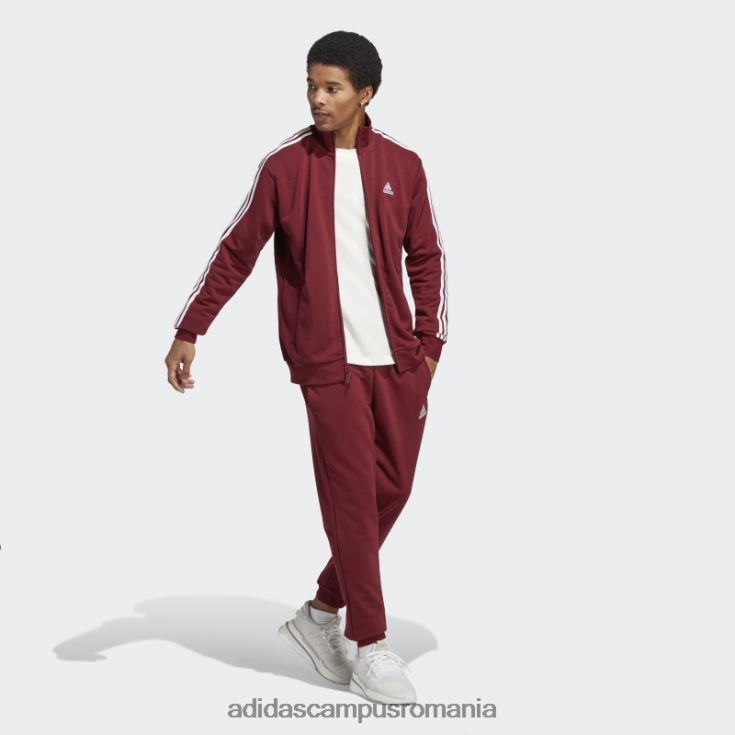adidas campus romania Trening de bază cu 3 dungi French Terry, roșu adidas bărbați roșu J266N213464