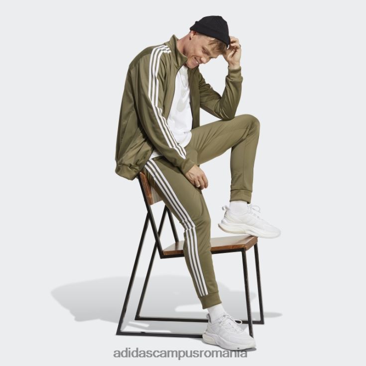 adidas campus romania Trening de bază tricot cu 3 dungi olive bărbați măsline J266N213597