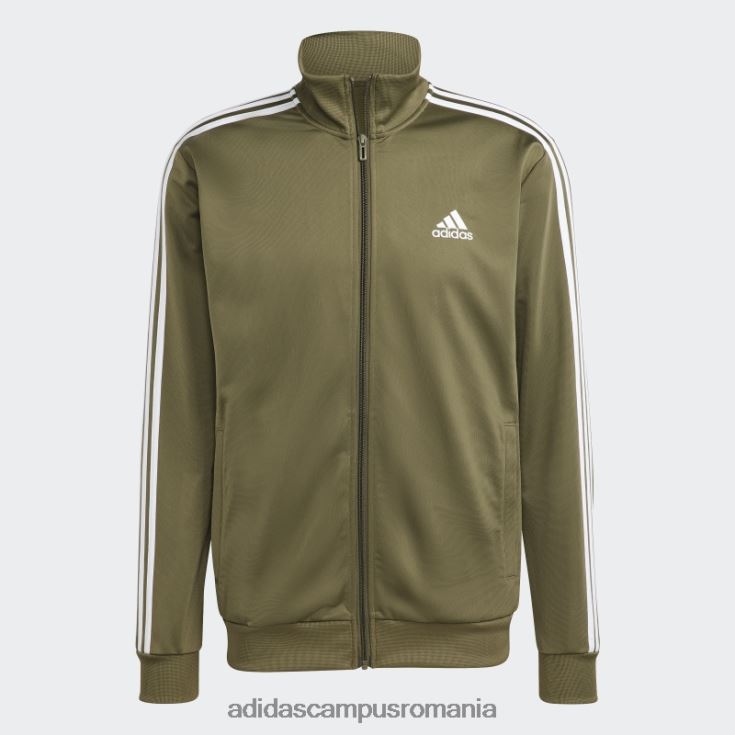 adidas campus romania Trening de bază tricot cu 3 dungi olive bărbați măsline J266N213597