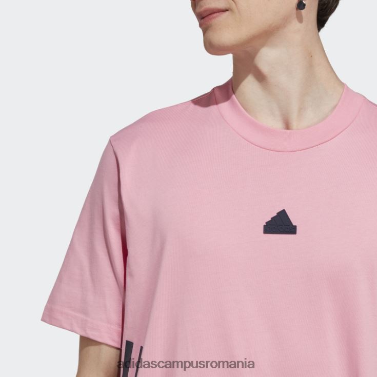 adidas campus romania Tricou adidas cu 3 dungi cu icoane din viitor roz elegant bărbați roz J266N25625