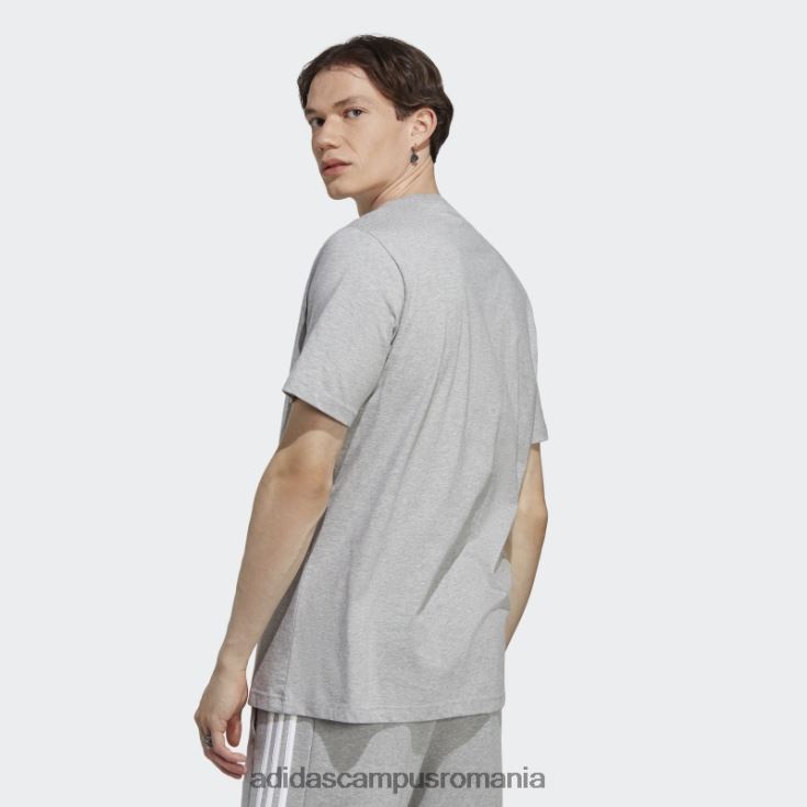 adidas campus romania Tricou cu logo mic brodat din un singur tricou, gri mediu bărbați gri mediu J266N2832