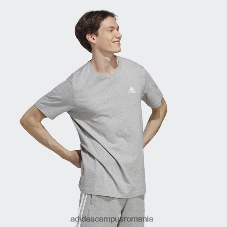adidas campus romania Tricou cu logo mic brodat din un singur tricou, gri mediu bărbați gri mediu J266N2832