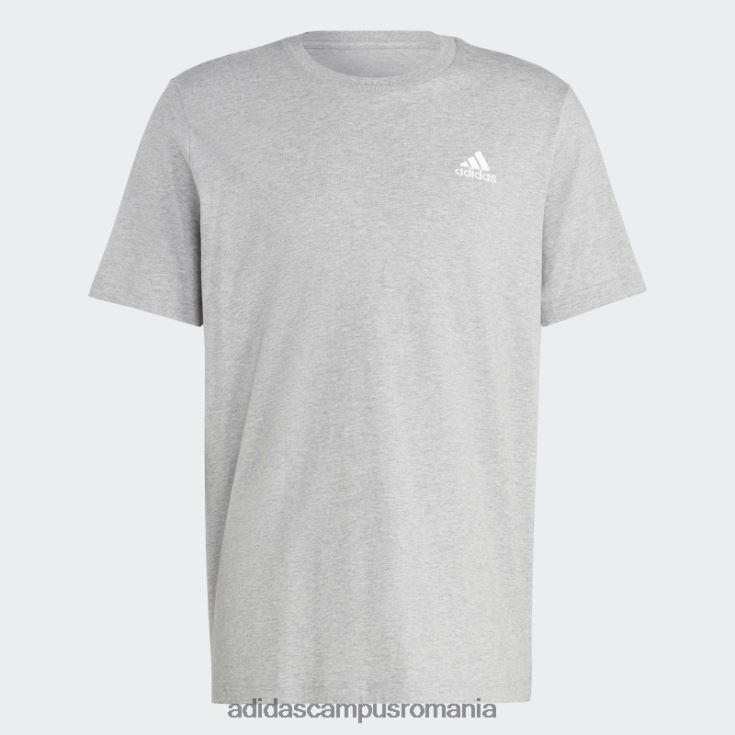 adidas campus romania Tricou cu logo mic brodat din un singur tricou, gri mediu bărbați gri mediu J266N2832