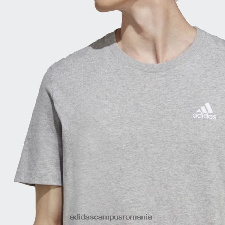 adidas campus romania Tricou cu logo mic brodat din un singur tricou, gri mediu bărbați gri mediu J266N2832