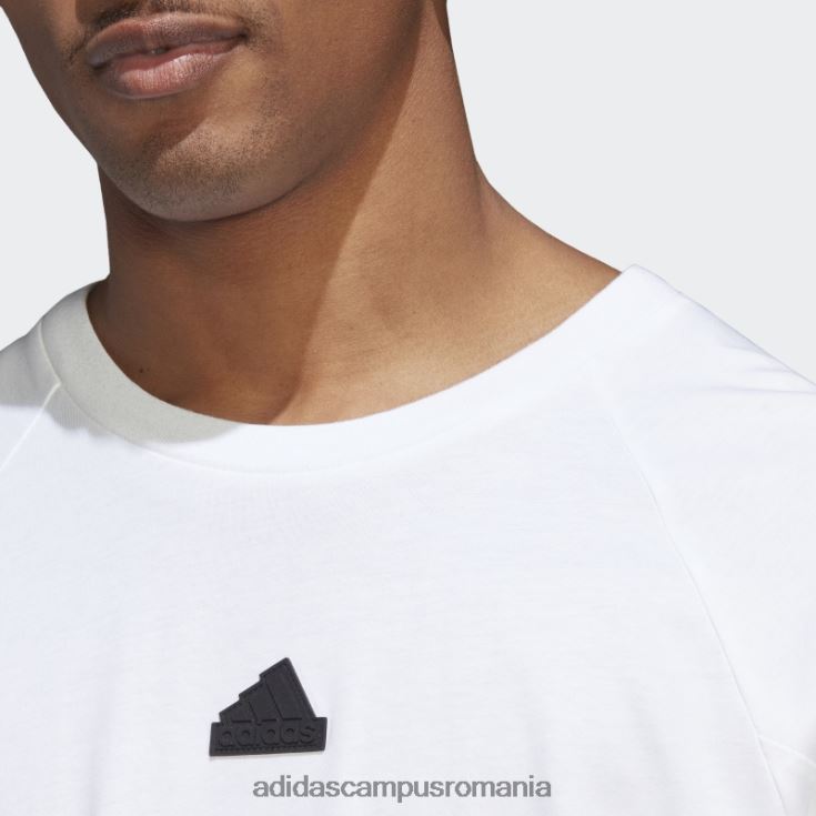 adidas campus romania Tricou cu mânecă lungă cu 3 dungi cu icoane viitoare albe bărbați alb J266N21054
