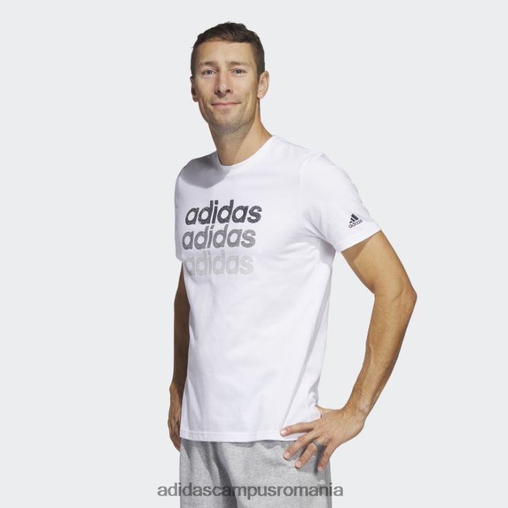 adidas campus romania Tricou grafic alb pentru îmbrăcăminte sportivă multiliniară (mânecă scurtă) bărbați alb J266N25650