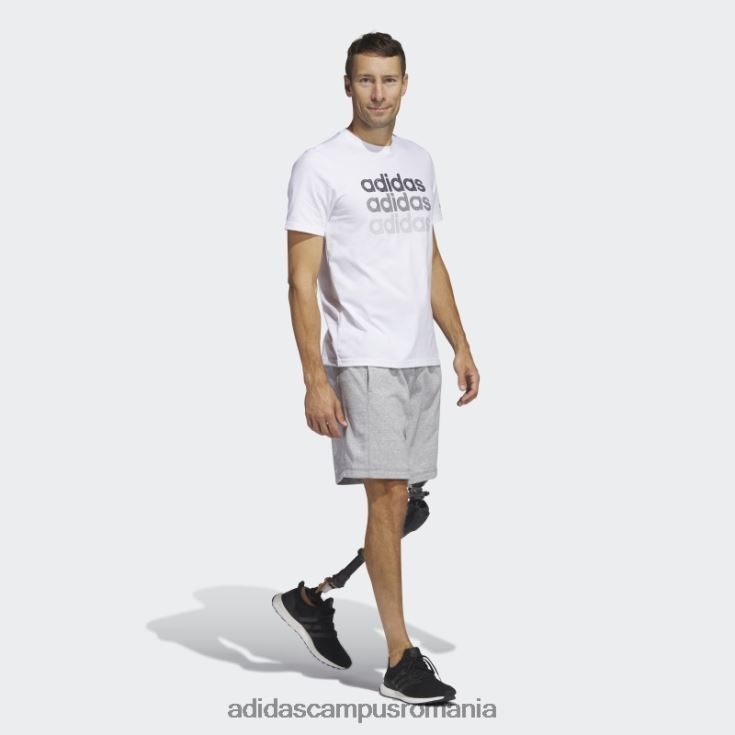 adidas campus romania Tricou grafic alb pentru îmbrăcăminte sportivă multiliniară (mânecă scurtă) bărbați alb J266N25650