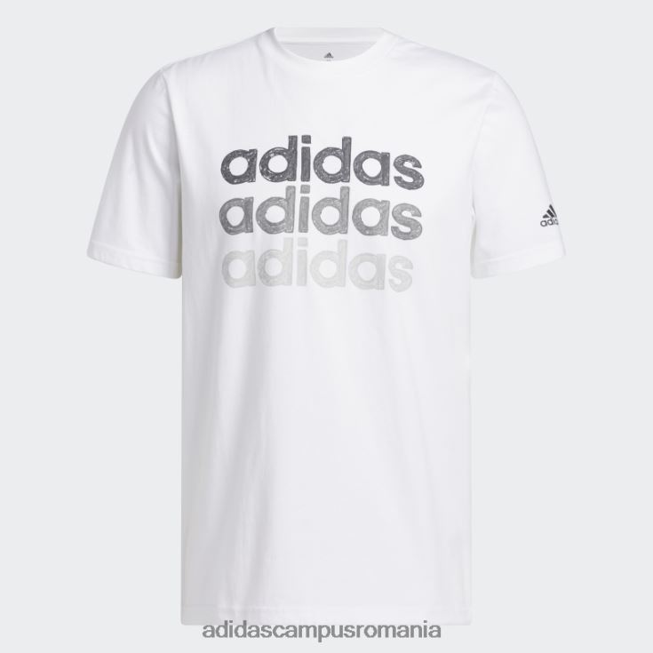 adidas campus romania Tricou grafic alb pentru îmbrăcăminte sportivă multiliniară (mânecă scurtă) bărbați alb J266N25650