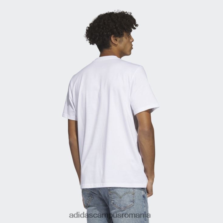 adidas campus romania Tricou grafic cu mânecă scurtă cu șablon în două tonuri alb adidas bărbați alb J266N25346