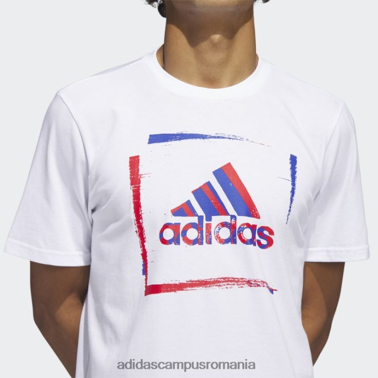 adidas campus romania Tricou grafic cu mânecă scurtă cu șablon în două tonuri alb adidas bărbați alb J266N25346