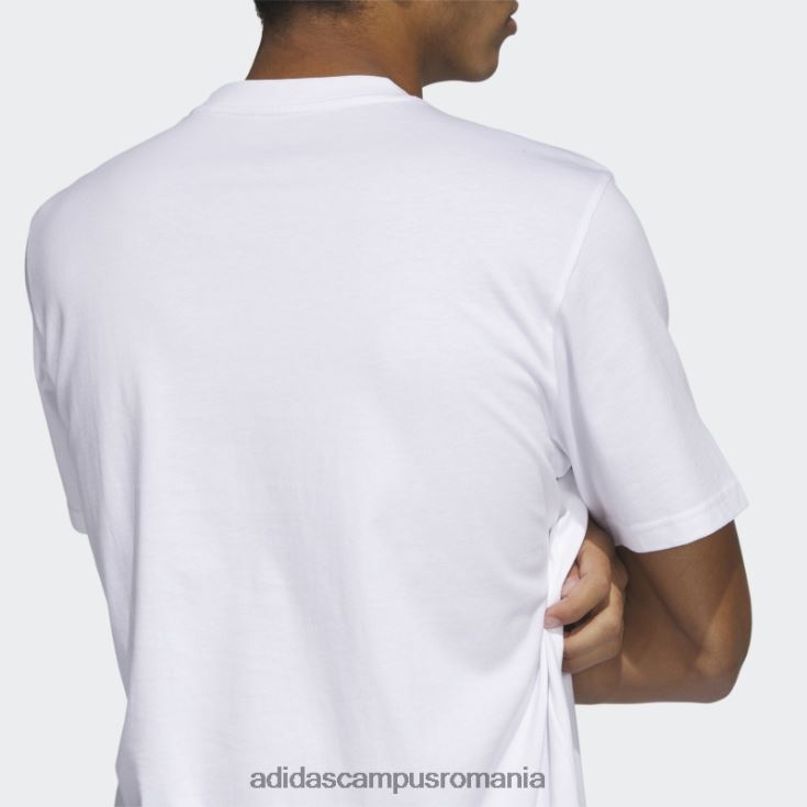 adidas campus romania Tricou grafic cu mânecă scurtă cu șablon în două tonuri alb adidas bărbați alb J266N25346