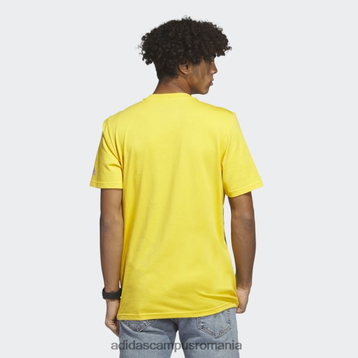 adidas campus romania Tricou grafic cu mânecă scurtă liniar de plajă auriu bărbați aur J266N25681