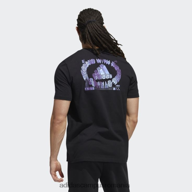 adidas campus romania Tricou grafic pentru jocuri color-shift negru bărbați negru J266N26242