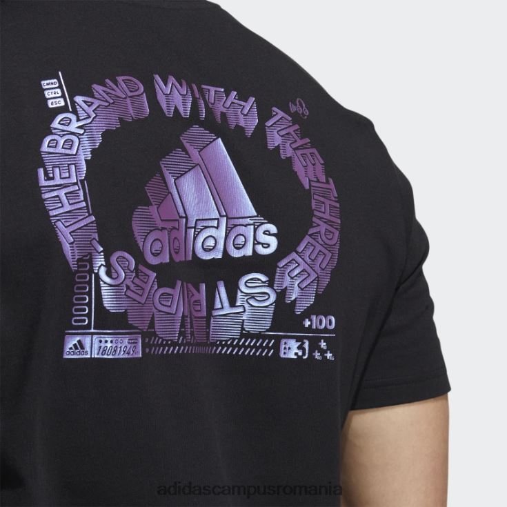 adidas campus romania Tricou grafic pentru jocuri color-shift negru bărbați negru J266N26242