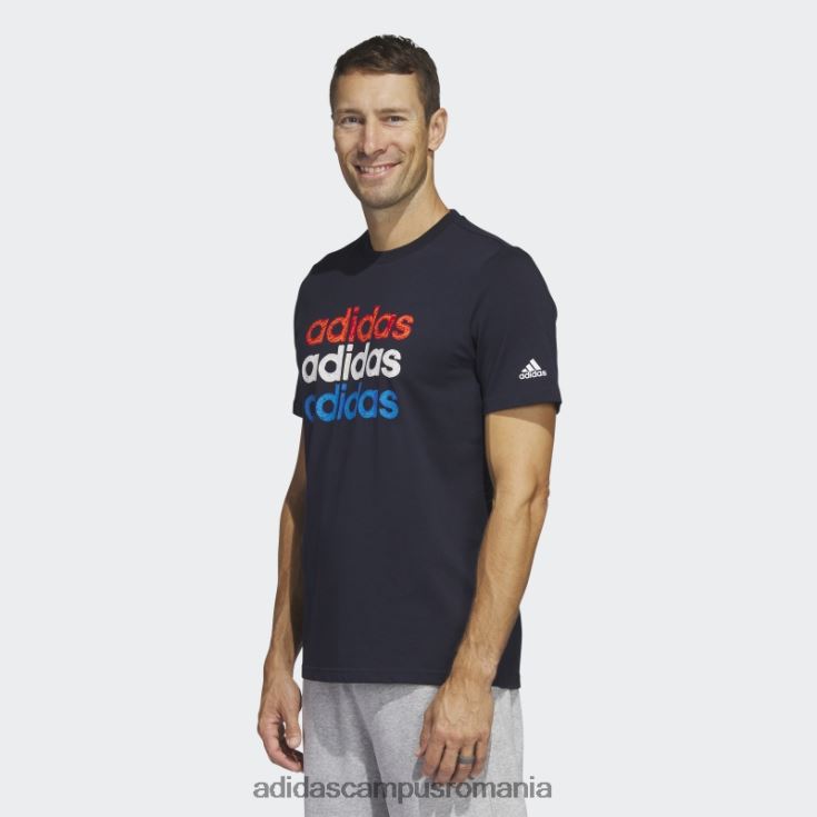 adidas campus romania Tricou grafic pentru îmbrăcăminte sportivă multiliniară cu cerneală (mânecă scurtă) bărbați cerneală J266N25224