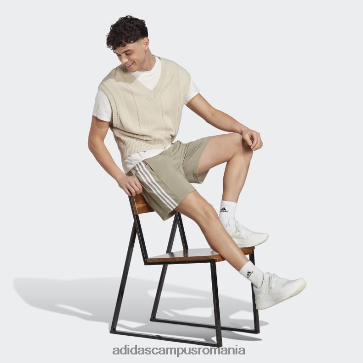 adidas campus romania aeroready essentials pantaloni scurți chelsea cu 3 dungi argintiu pebble bărbați pietriș argintiu/alb J266N25833