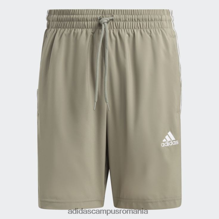 adidas campus romania aeroready essentials pantaloni scurți chelsea cu 3 dungi argintiu pebble bărbați pietriș argintiu/alb J266N25833