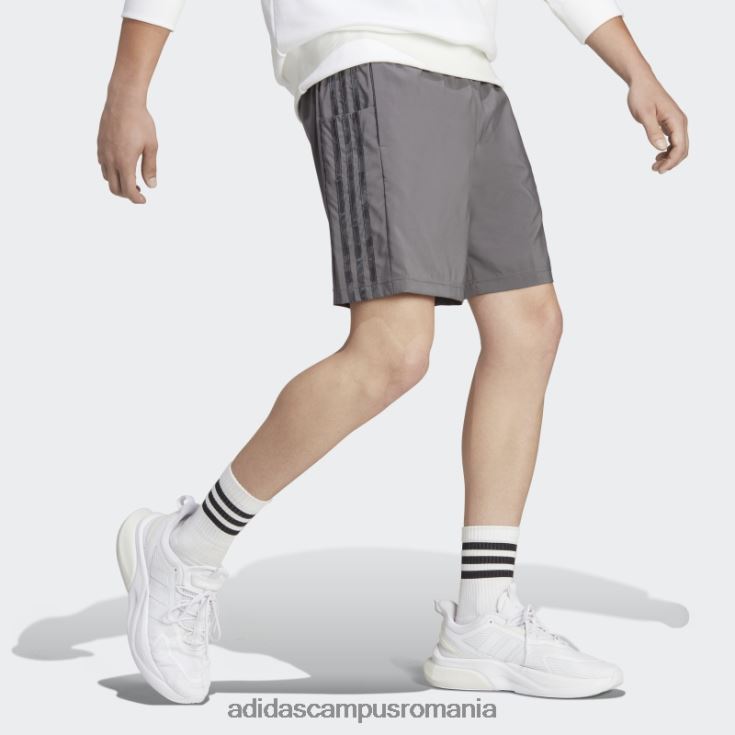 adidas campus romania aeroready essentials pantaloni scurți chelsea cu 3 dungi gri adidas bărbați gri/negru J266N213494