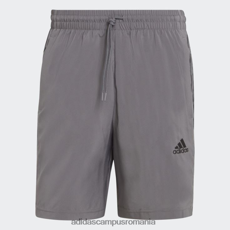 adidas campus romania aeroready essentials pantaloni scurți chelsea cu 3 dungi gri adidas bărbați gri/negru J266N213494