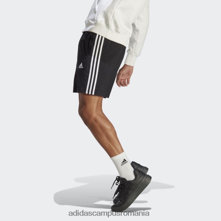 adidas campus romania aeroready essentials pantaloni scurți chelsea cu 3 dungi negru adidas bărbați alb negru J266N25844