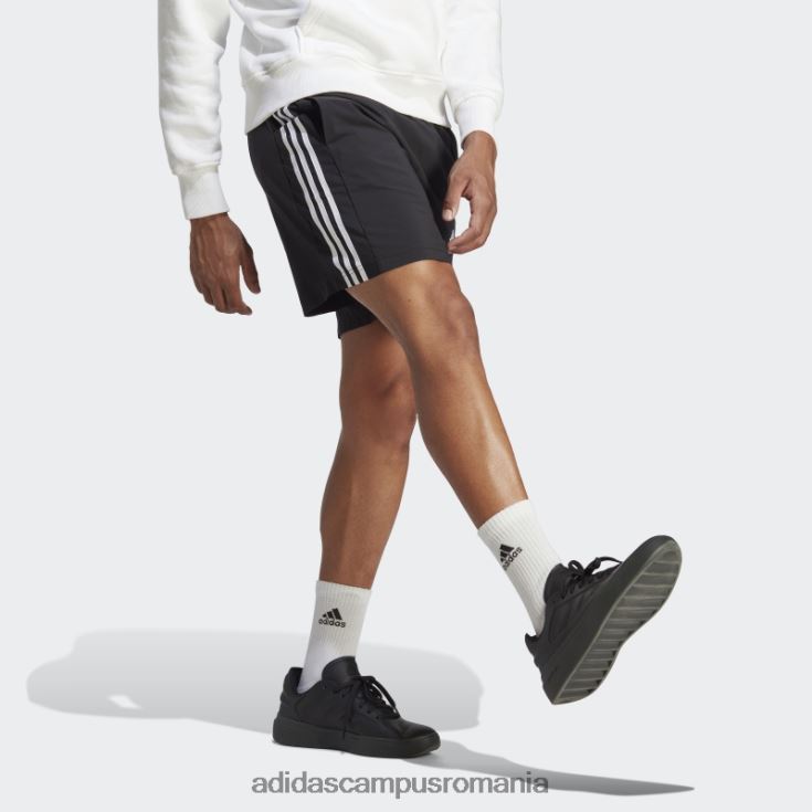 adidas campus romania aeroready essentials pantaloni scurți chelsea cu 3 dungi negru adidas bărbați alb negru J266N25844