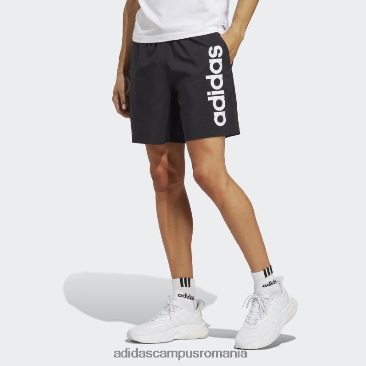 adidas campus romania aeroready essentials pantaloni scurți chelsea linear logo negru fashion bărbați negru J266N2908