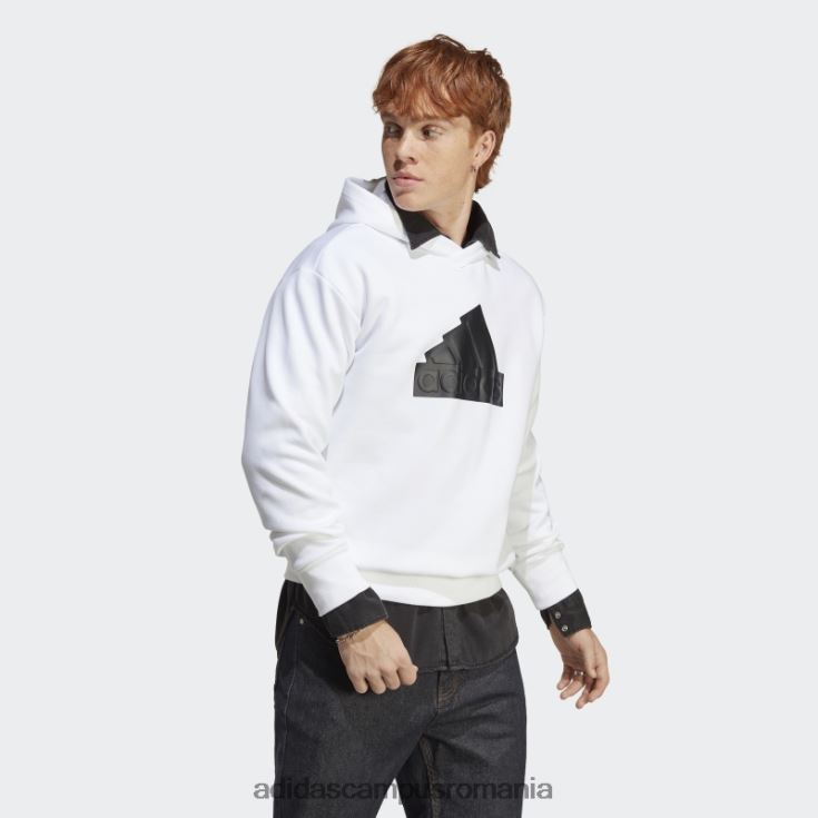 adidas campus romania alb viitor icons insignă de sport hanorac fierbinte bărbați alb J266N25355