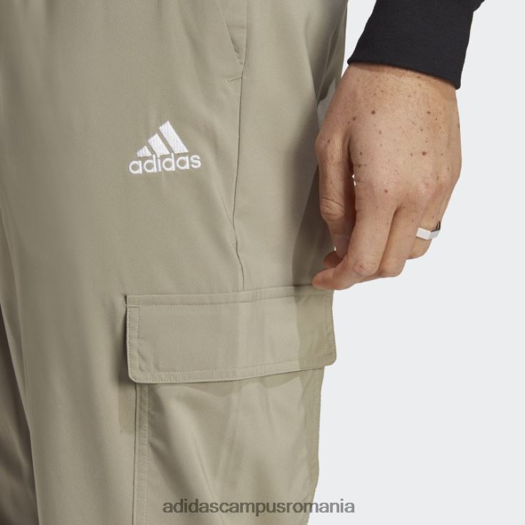 adidas campus romania argintiu pebble essentials pantaloni cargo țesuți cu logo mic adidas până la glezne bărbați pietricica de argint J266N25745