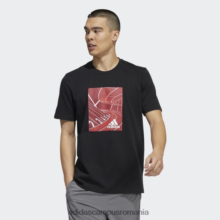adidas campus romania basics photo tricou grafic real negru bărbați negru J266N214696