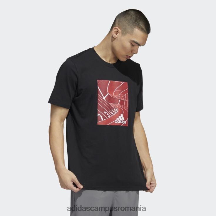 adidas campus romania basics photo tricou grafic real negru bărbați negru J266N214696