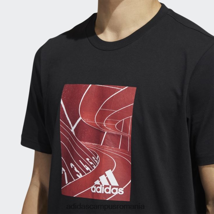 adidas campus romania basics photo tricou grafic real negru bărbați negru J266N214696