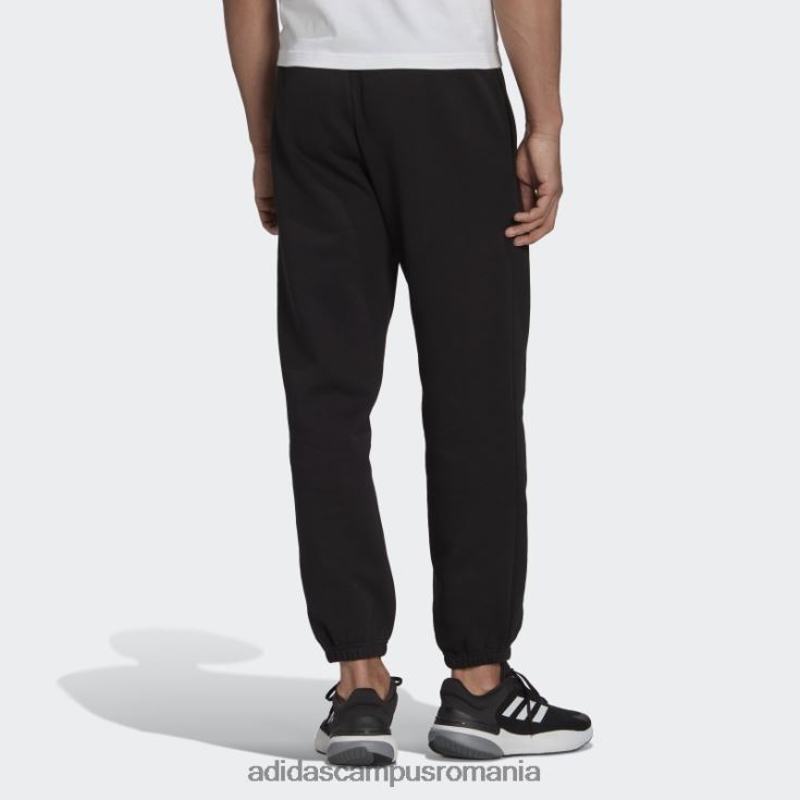 adidas campus romania black essentials feelvivid, fleece din bumbac, pantaloni de trening cu picioare drepte bărbați negru J266N26766