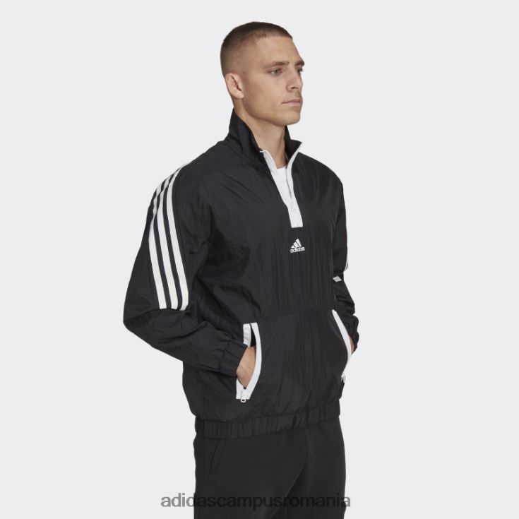 adidas campus romania black future icons hanorac țesut cu fermoar 1/4 cu 3 dungi adidas bărbați negru J266N214667