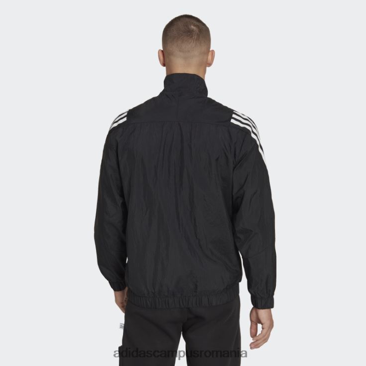 adidas campus romania black future icons pulover țesut cu fermoar 1/4 cu 3 dungi bărbați negru J266N21265