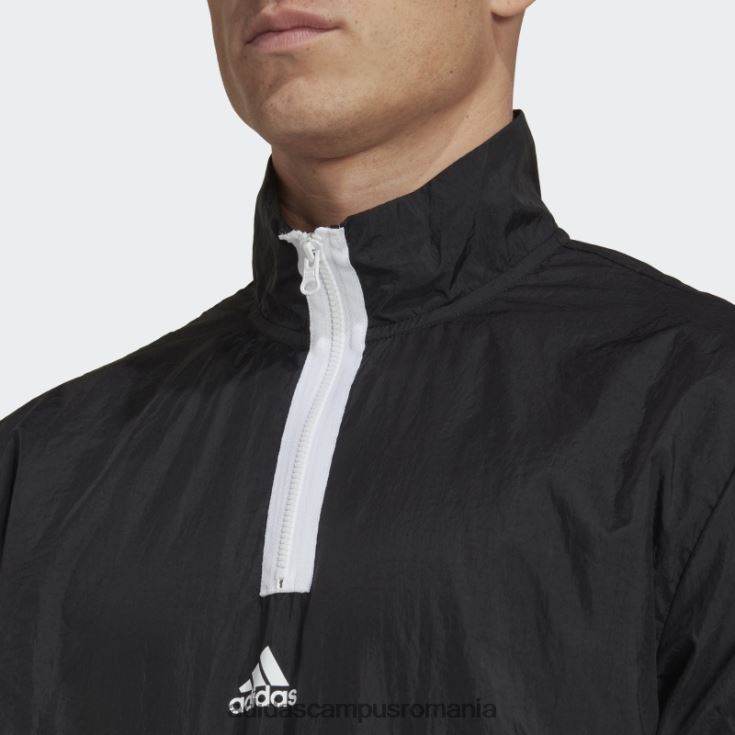 adidas campus romania black future icons pulover țesut cu fermoar 1/4 cu 3 dungi bărbați negru J266N21265
