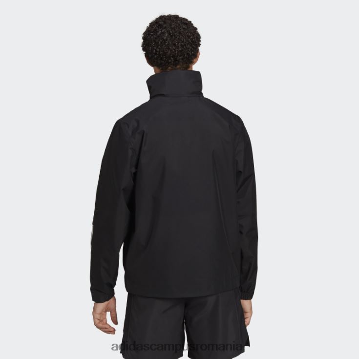 adidas campus romania bsc 3-stripes rain.rdy jachetă neagră fashion bărbați negru J266N26043