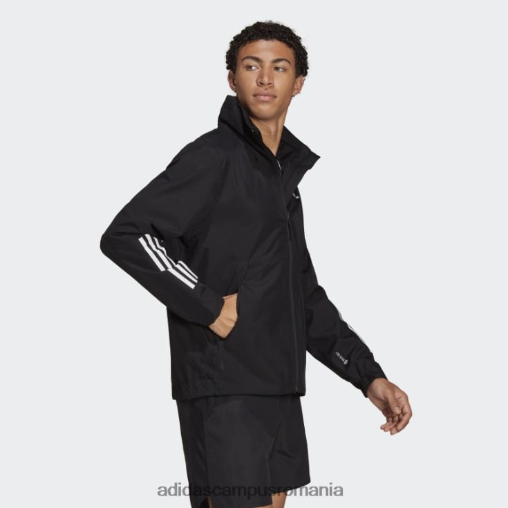 adidas campus romania bsc 3-stripes rain.rdy jachetă neagră fashion bărbați negru J266N26043