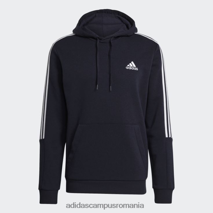 adidas campus romania cerneală cu glugă cu 3 dungi tăietură fleece essentials bărbați cerneală/alb J266N21621