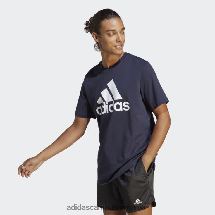 adidas campus romania cerneală pentru tricou cu logo mare, tricou single essentials bărbați cerneală/alb J266N213370