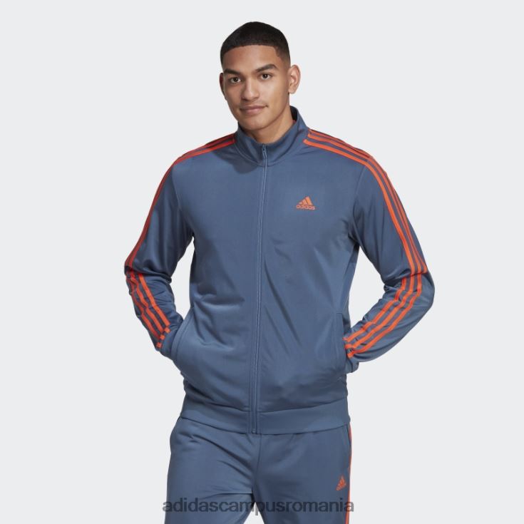 adidas campus romania elemente de încălzire jachetă de sport cu 3 dungi oțel adidas bărbați oțel/portocaliu J266N25274